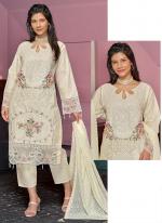 Pure Cotton Light Yellow Party Wear Embroidery Work Pakistani Suit